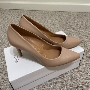 Nude Calvin Klein Leather Pumps Heels 7